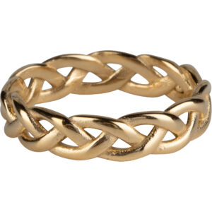 Charmins Ring R1038 Braided Wide Ring, Gold-Plated