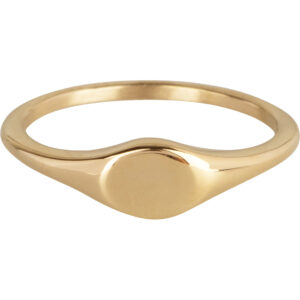 Charmins Gold-Colored Classic Signet Ring, Oval, Petite, R976