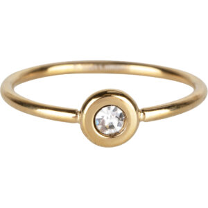 Charmins Ring R953 Donut Gold White Crystal