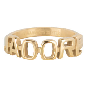 Charmins Gold-Colored "J'Adore" Love Declaration Ring, Steel, R1377