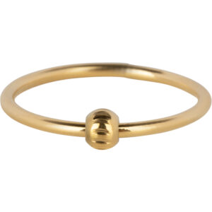 Charmins Goudkleurige Anxiety Fidget Ring met Rollend Balletje R1357